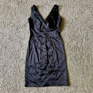 Calvin Klein Black Ruched Sheath Dress